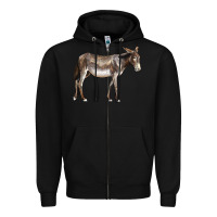 Black american mammoth jackstock donkey Zipper Hoodie - LillyAllenDesigns