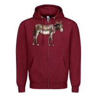 Burgundy american mammoth jackstock donkey Zipper Hoodie - LillyAllenDesigns
