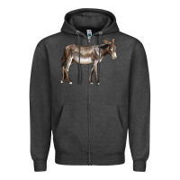 Charcoal Heather american mammoth jackstock donkey Zipper Hoodie - LillyAllenDesigns