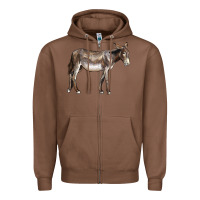 Chestnut american mammoth jackstock donkey Zipper Hoodie - LillyAllenDesigns