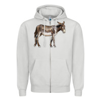 Dove Grey american mammoth jackstock donkey Zipper Hoodie - LillyAllenDesigns