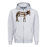 Heather Grey american mammoth jackstock donkey Zipper Hoodie - LillyAllenDesigns