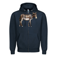 Navy american mammoth jackstock donkey Zipper Hoodie - LillyAllenDesigns