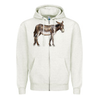 Oatmeal Heather american mammoth jackstock donkey Zipper Hoodie - LillyAllenDesigns