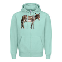 Seafoam american mammoth jackstock donkey Zipper Hoodie - LillyAllenDesigns