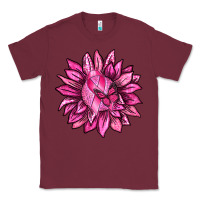 Burgundy Breast Cancer Sunflower Classic Tee - texasbilliewilder