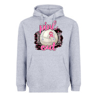Heather Grey Pink Out Volleyball Heavyweight Hoodie - BarkalooDesign