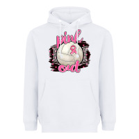 White Pink Out Volleyball Heavyweight Hoodie - BarkalooDesign
