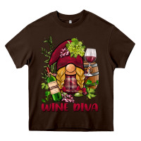 Chocolate Brown vine diva  gnome Heavy Core Tee - BarkalooDesign
