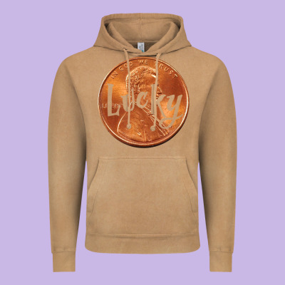Cute Good Luck Gift - Lucky Penny Vintage Hoodie Designed By Craftify