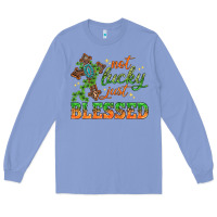 Colony Blue Not lucky just Blessed with Cross St. Patricks day Long Sleeve Tee - HowdyJamesFarm