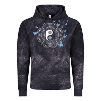 Cloud Black yin yang with butterflies ancient chinese yin yang Vintage Hoodie - Craftify