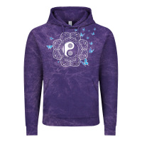 Cloud Purple yin yang with butterflies ancient chinese yin yang Vintage Hoodie - Craftify