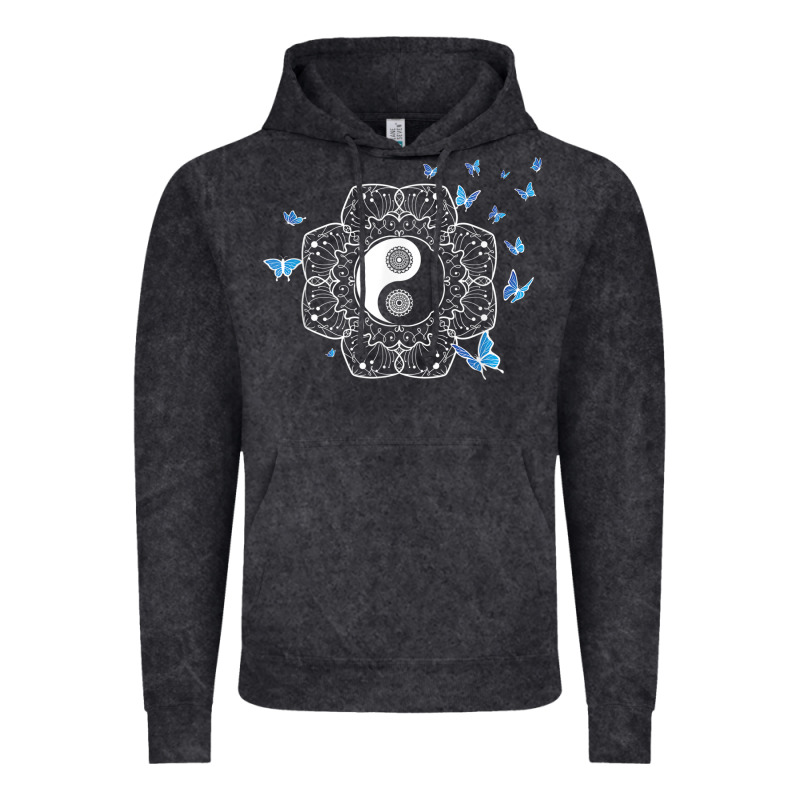 Yin Yang With Butterflies Ancient Chinese Yin Yang Vintage Hoodie by Craftify | Teevron