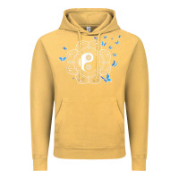 Vintage Mustard yin yang with butterflies ancient chinese yin yang Vintage Hoodie - Craftify
