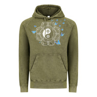 Vintage Olive yin yang with butterflies ancient chinese yin yang Vintage Hoodie - Craftify
