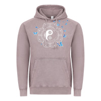Vintage Zinc yin yang with butterflies ancient chinese yin yang Vintage Hoodie - Craftify