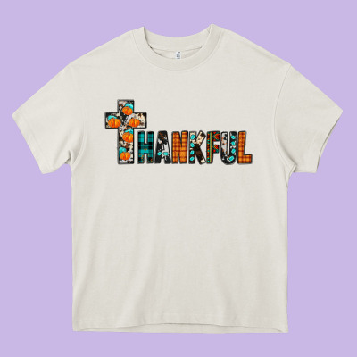 Thankful Heavy Core Tee Designed By Jahusdesignshop