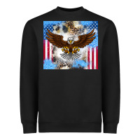 Black America Eagle Heavyweight Sweatshirt - CowhideDigitalArt