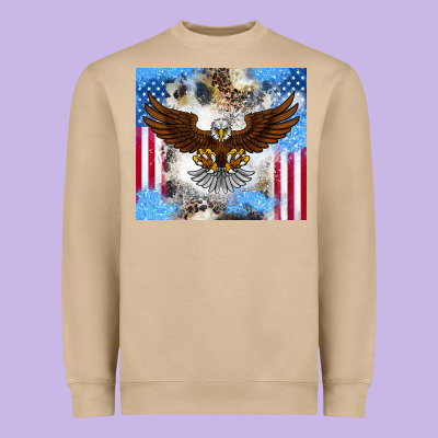 America Eagle Heavyweight Sweatshirt Designed By Cowhidedigitalart