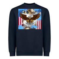 Navy America Eagle Heavyweight Sweatshirt - CowhideDigitalArt