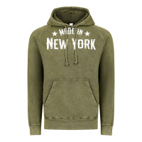 Vintage Olive Made In New York NY City NYC New Yorker My Home State Pride Premium T- Vintage Hoodie - Craftify