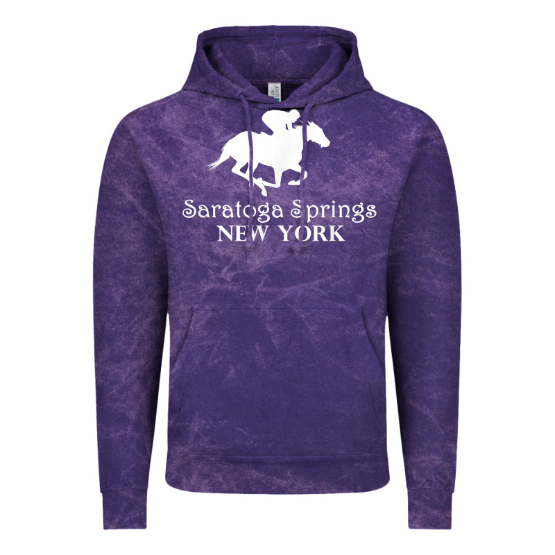 Saratoga Springs New York Horse Racing Jockey Vintage Hoodie by Craftify | Teevron