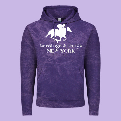 Saratoga Springs New York Horse Racing Jockey Vintage Hoodie Designed By Craftify