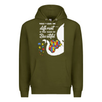 Army Green Autism Different Makes You Beautiful Premium Hoodie - CowhideDigitalArt