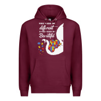 Burgundy Autism Different Makes You Beautiful Premium Hoodie - CowhideDigitalArt