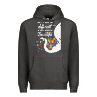 Charcoal Heather Autism Different Makes You Beautiful Premium Hoodie - CowhideDigitalArt