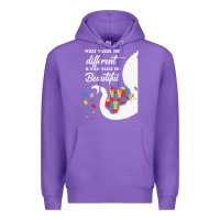 Purple Autism Different Makes You Beautiful Premium Hoodie - CowhideDigitalArt
