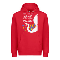 Red Autism Different Makes You Beautiful Premium Hoodie - CowhideDigitalArt