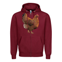 Burgundy new hampshire red chicken Zipper Hoodie - LillyAllenDesigns