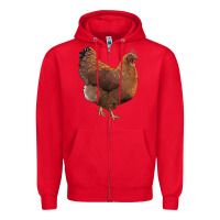 Red new hampshire red chicken Zipper Hoodie - LillyAllenDesigns
