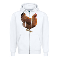 White new hampshire red chicken Zipper Hoodie - LillyAllenDesigns