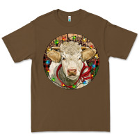 Cacao Charolais Heifer Christmas Premium Tee - RanaPortraitStore