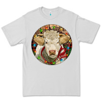 Dove Grey Charolais Heifer Christmas Premium Tee - RanaPortraitStore