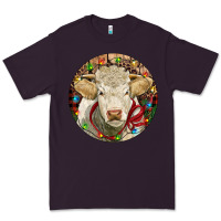 Plum Charolais Heifer Christmas Premium Tee - RanaPortraitStore