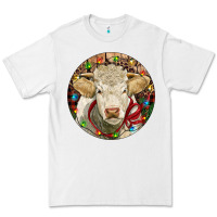 White Charolais Heifer Christmas Premium Tee - RanaPortraitStore