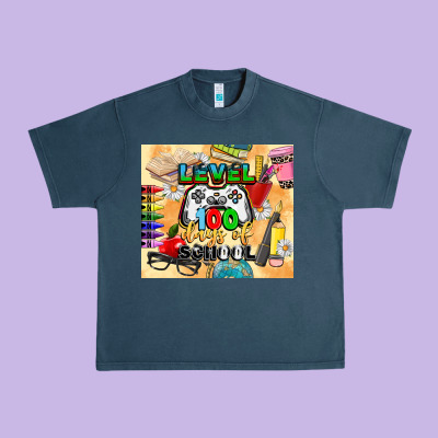 Level 100 Days Of School Urban Heavy Tee Designed By Cowgirlartshop
