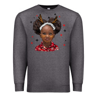 Charcoal Heather christmas african girl Premium Sweatshirt - BarkalooDesign