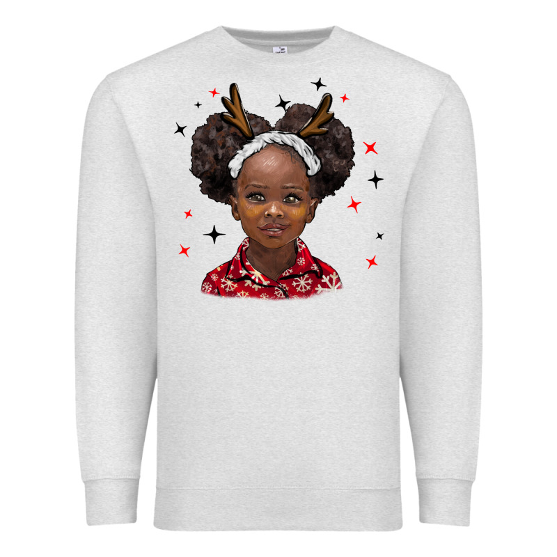 Christmas African Girl Premium Sweatshirt by BarkalooDesign | Teevron