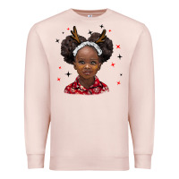 Pale Pink christmas african girl Premium Sweatshirt - BarkalooDesign