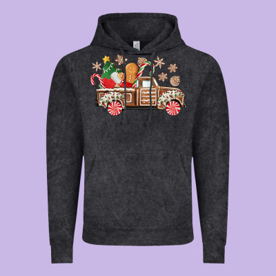 Christmas Gingerbread Truck Vintage Hoodie Designed By Cowgirlartshop