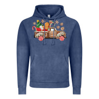 Vintage Denim christmas gingerbread truck Vintage Hoodie - CowGirlArtShop