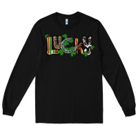 Black Lucky horseshoe St. Patrick's Day Long Sleeve Tee - CowGirlArtShop