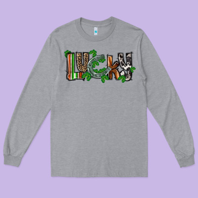 Lucky Horseshoe St. Patrick's Day Long Sleeve Tee Designed By Cowgirlartshop