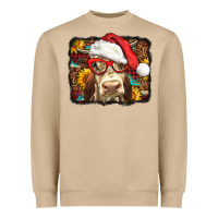 Mushroom Christmas Cow Heavyweight Sweatshirt - LillyAllenDesigns