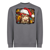 Storm Christmas Cow Heavyweight Sweatshirt - LillyAllenDesigns